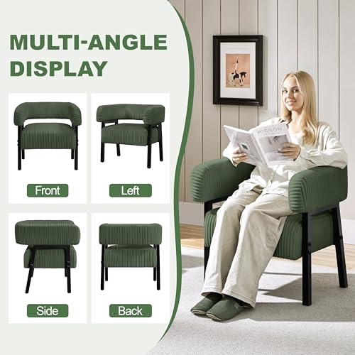 Beige Corduroy Accent Chair Set of 2 G576828