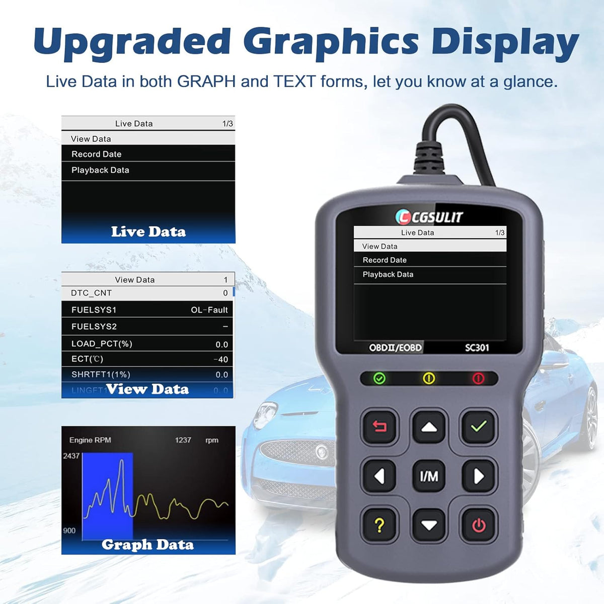 OBD2 Scanner Code Reader with Reset Full OBDII Functions Diagnostic Scan Tool Grey Pack of 2 F7562