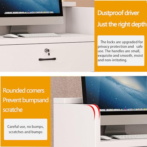 White Reception Desk with Drawers N785941
