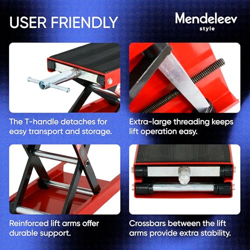 1100lb Motorcycle Scissor Lift Jack with Wide Deck G500693