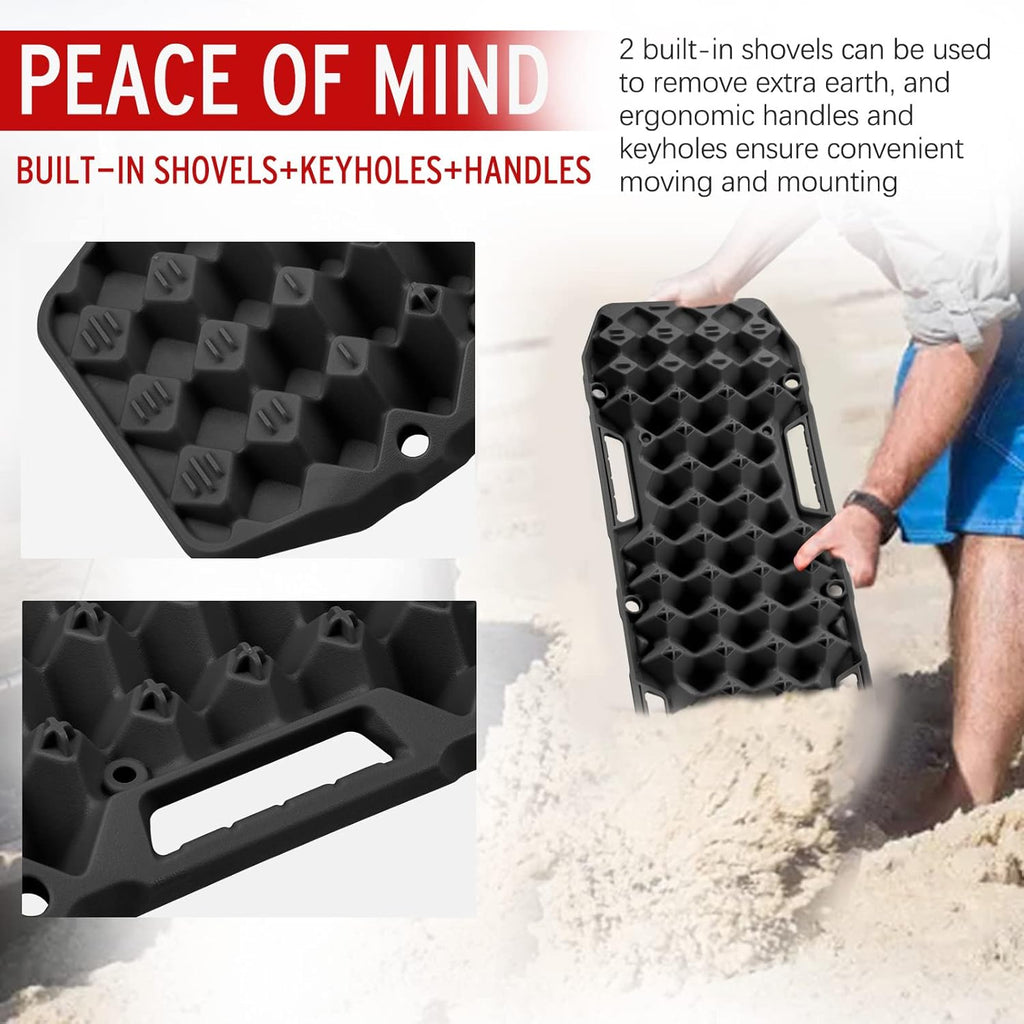 Black Off-Road Traction Boards Pair Recovery Tracks G79609