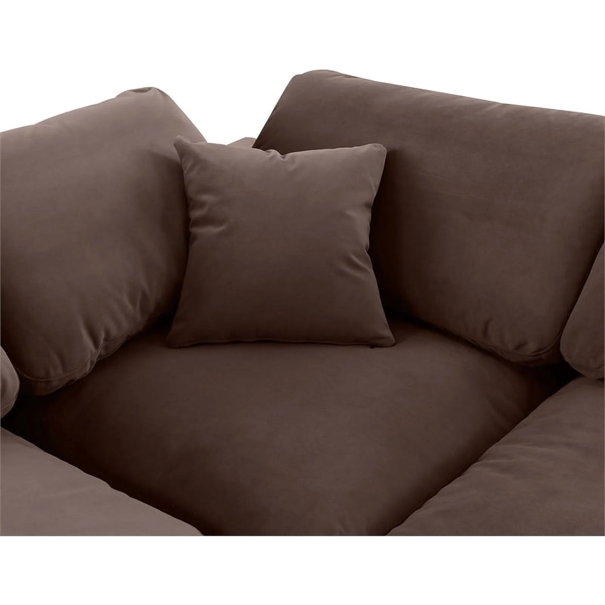 Brown Velvet Modular Sectional D837457