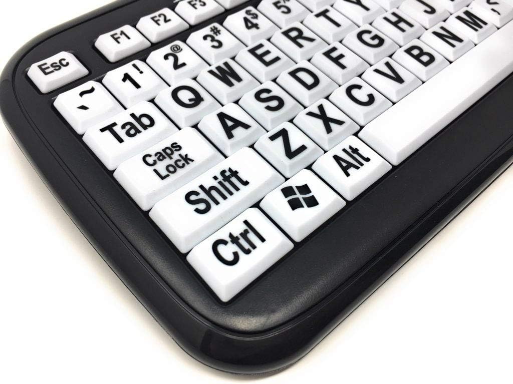 Wired USB Keyboard with Black Characters on White Keys Pack of 2 W99965