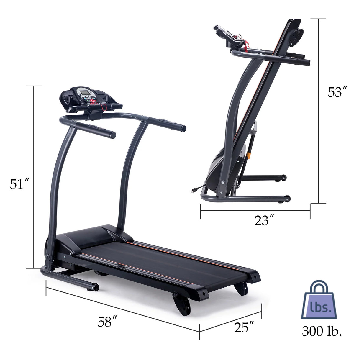 Foldable Incline Motorized Treadmill V4524