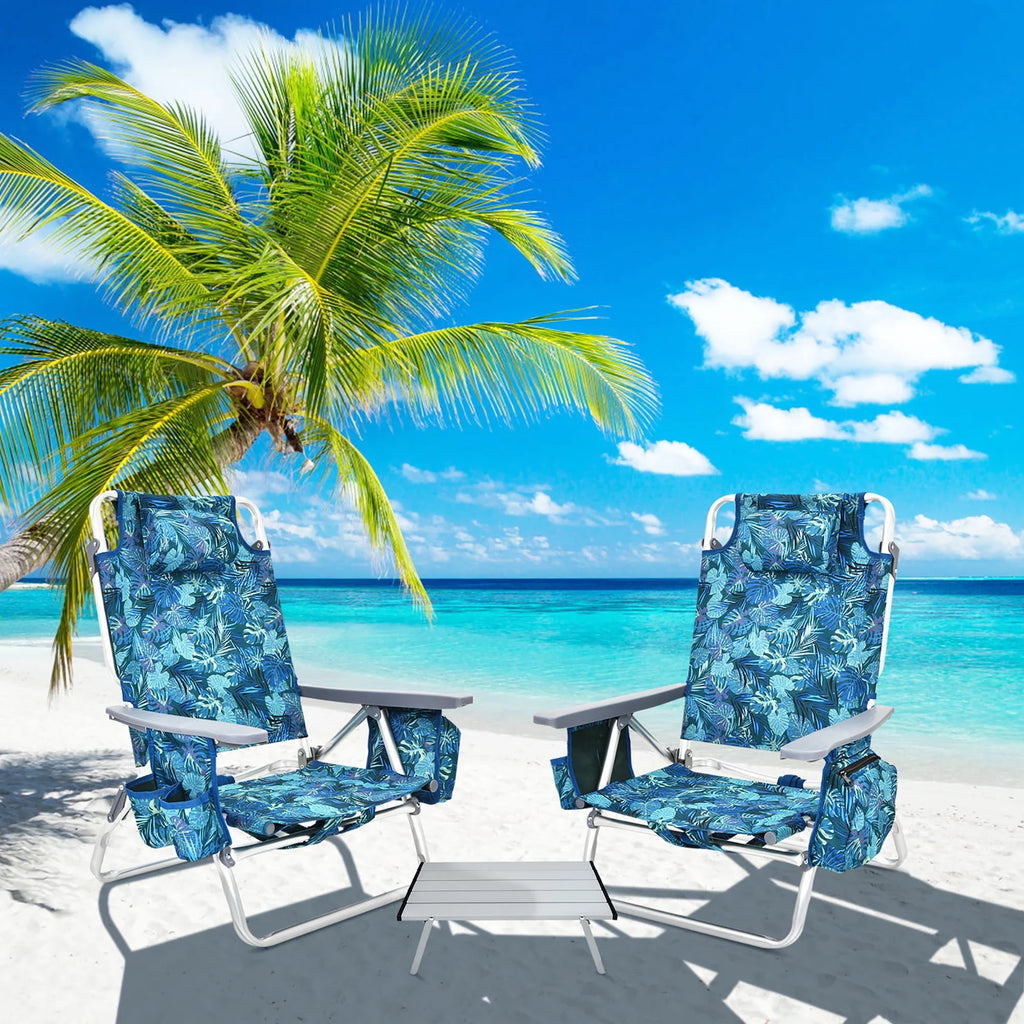 2-Pack Folding Backpack Beach Chair Pink H497132