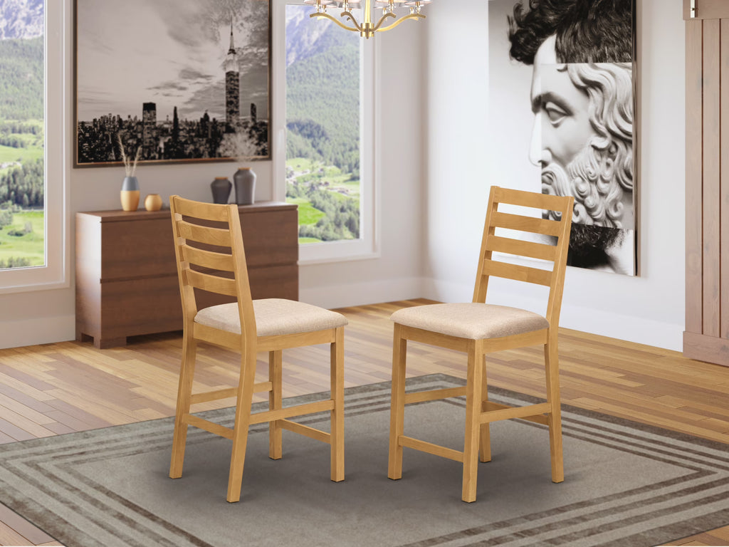 Fabric Counter Height Stools in Oak (Set of 2) P992797