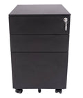 Black Wide 3 Drawer Rolling File Cabinet N149