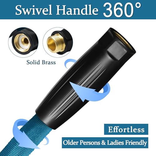 50ft TPE Ultra-Light Flexible Garden Hose with Brass Fittings I155