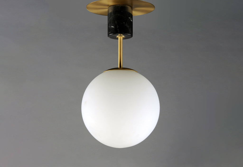Semi-Flush Mount Satin Brass / Black 1 Light M367