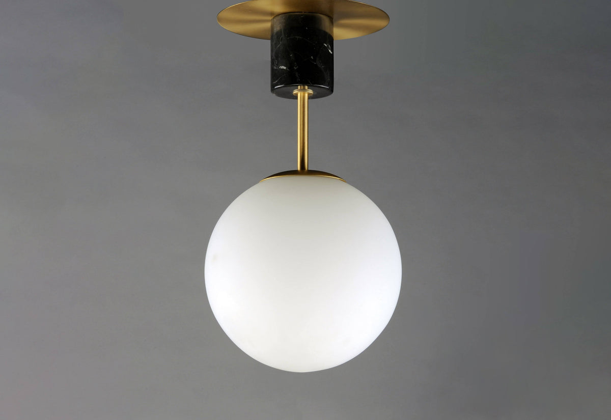 Semi-Flush Mount Satin Brass / Black 1 Light M367