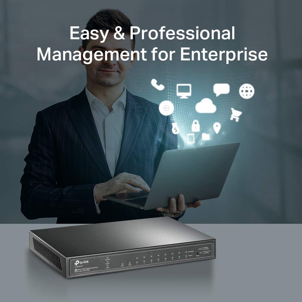 8 Port Gigabit Smart Managed PoE Switch with 2 SFP Slots I568666