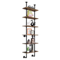 Brown 6-Shelf Rustic Pipe Shelving Unit L844635
