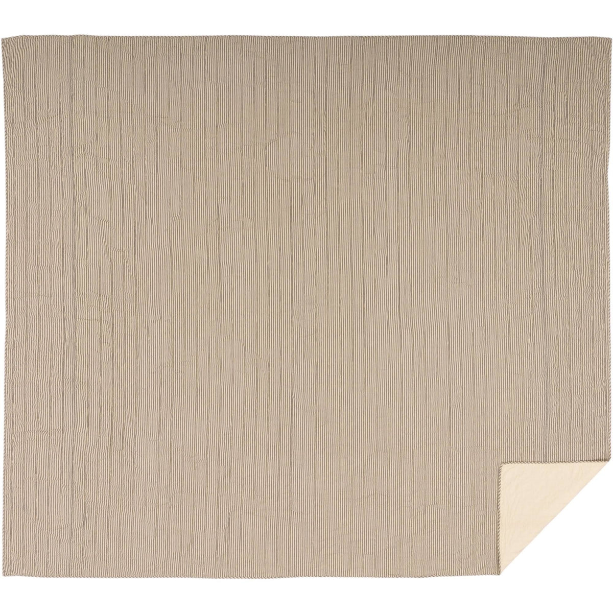 Red Ticking Stripe California King Quilt Coverlet T305228