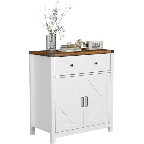 White Buffet Cabinet with Drawers G4439