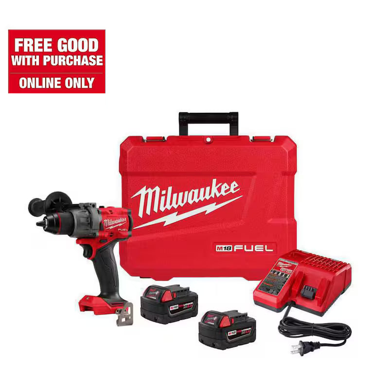 18V Lithium-Ion Brushless Cordless 1/2 in. Hammer Drill Driver Kit with Two 5.0 Ah Batteries B8670