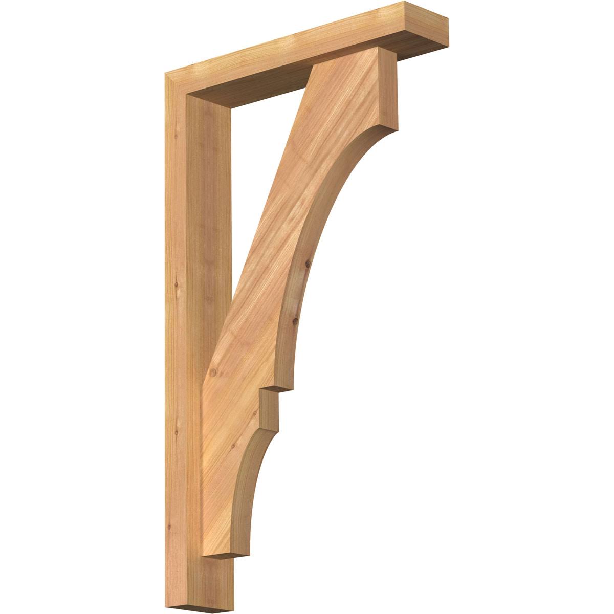 3 1/2x22W x 16x22D x 28x22H Smooth Bracket with Offset Brace, Western Red Cedar Y940