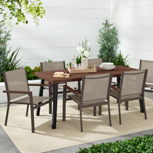 Set of 2 Stackable Outdoor Textilene Chairs with Armrests M948424