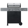 Stainless Steel/Black 4-Burner Propane Gas Grill with Side Burner F44219