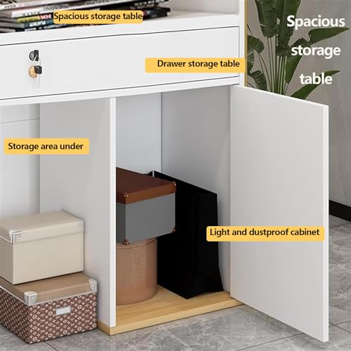 White Reception Desk with Drawers N785941