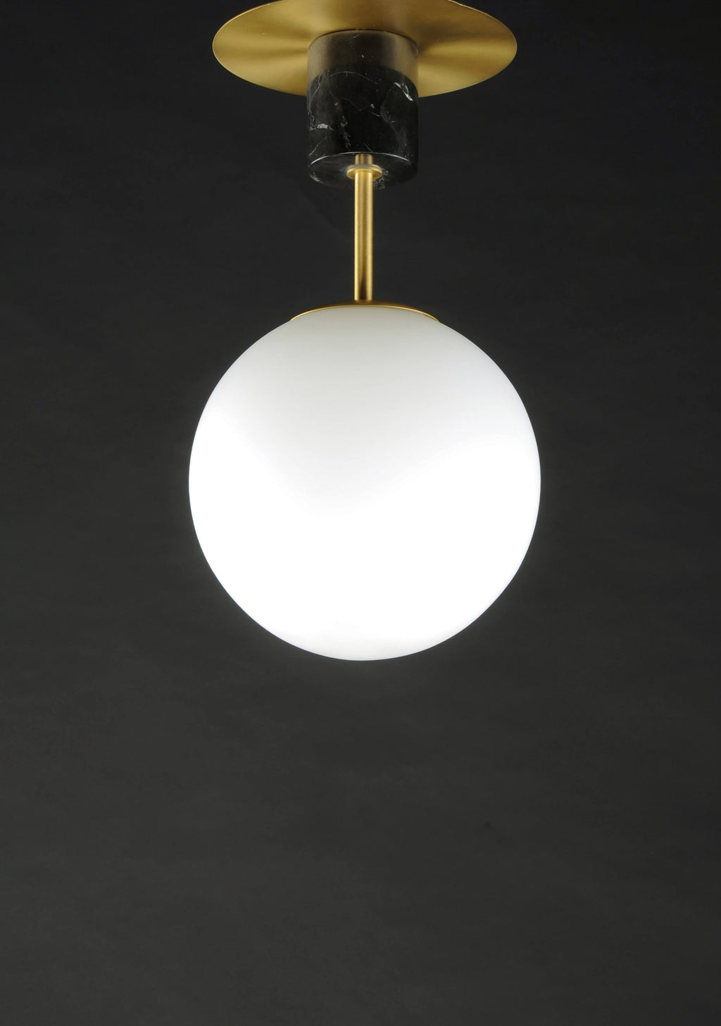 Semi-Flush Mount Satin Brass / Black 1 Light M367