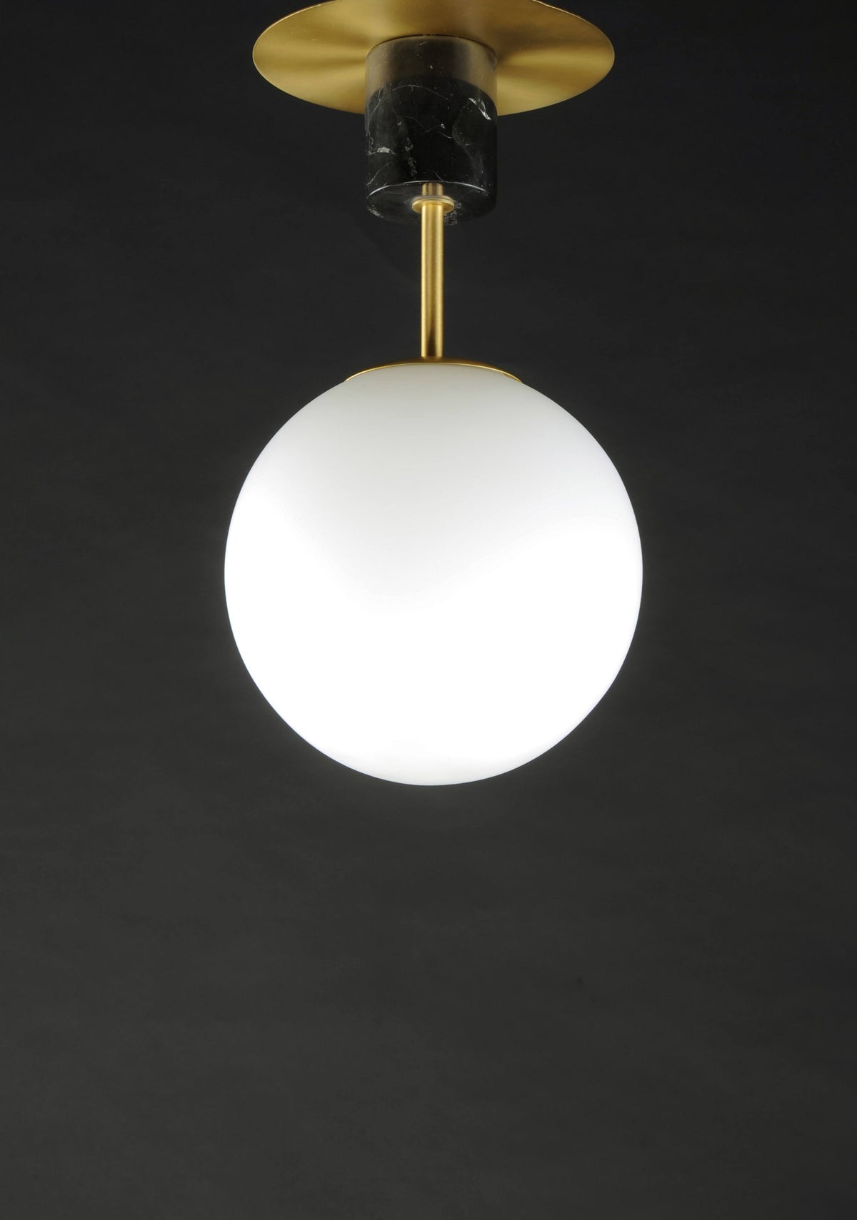Semi-Flush Mount Satin Brass / Black 1 Light M367