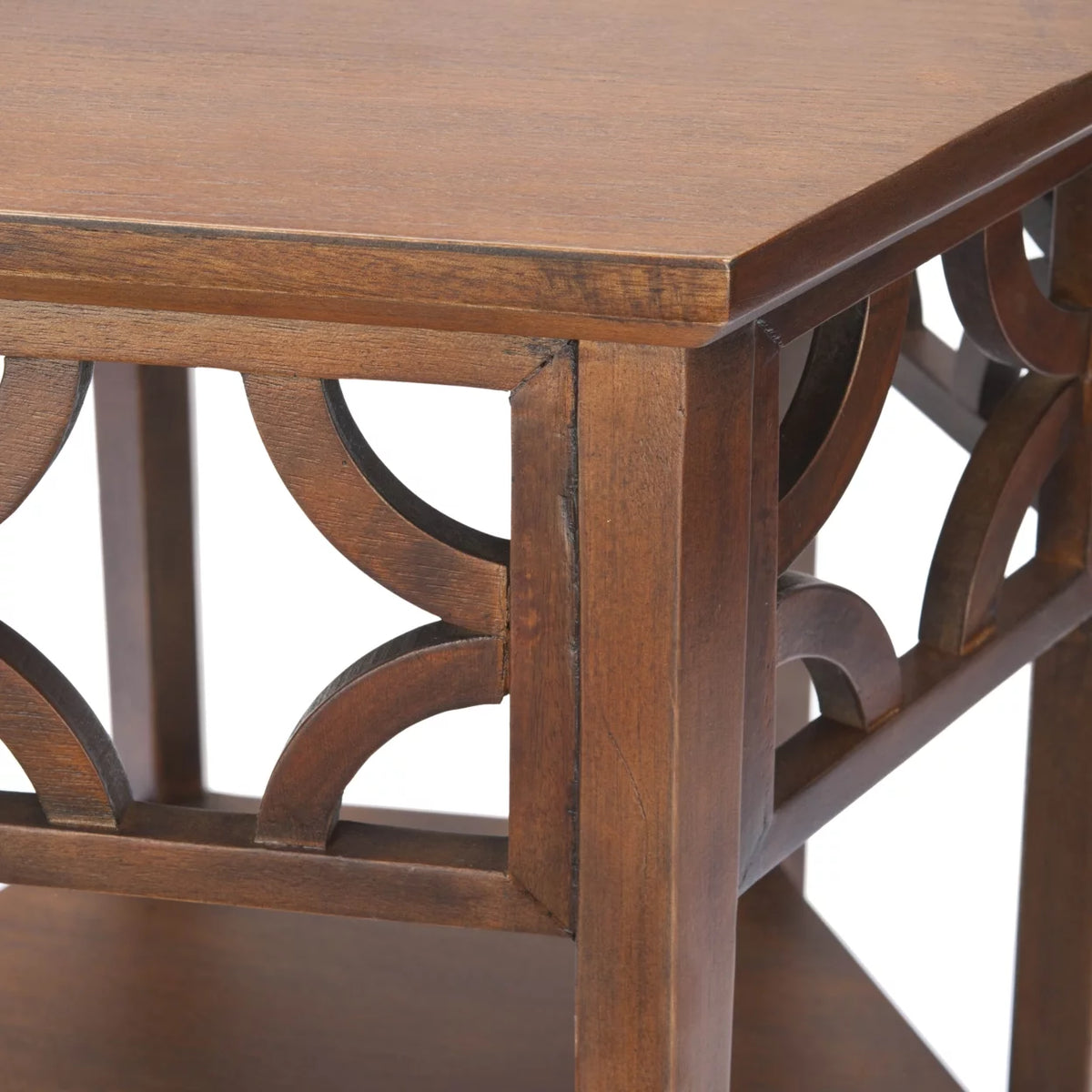 Brown Hexagon End Table G7411