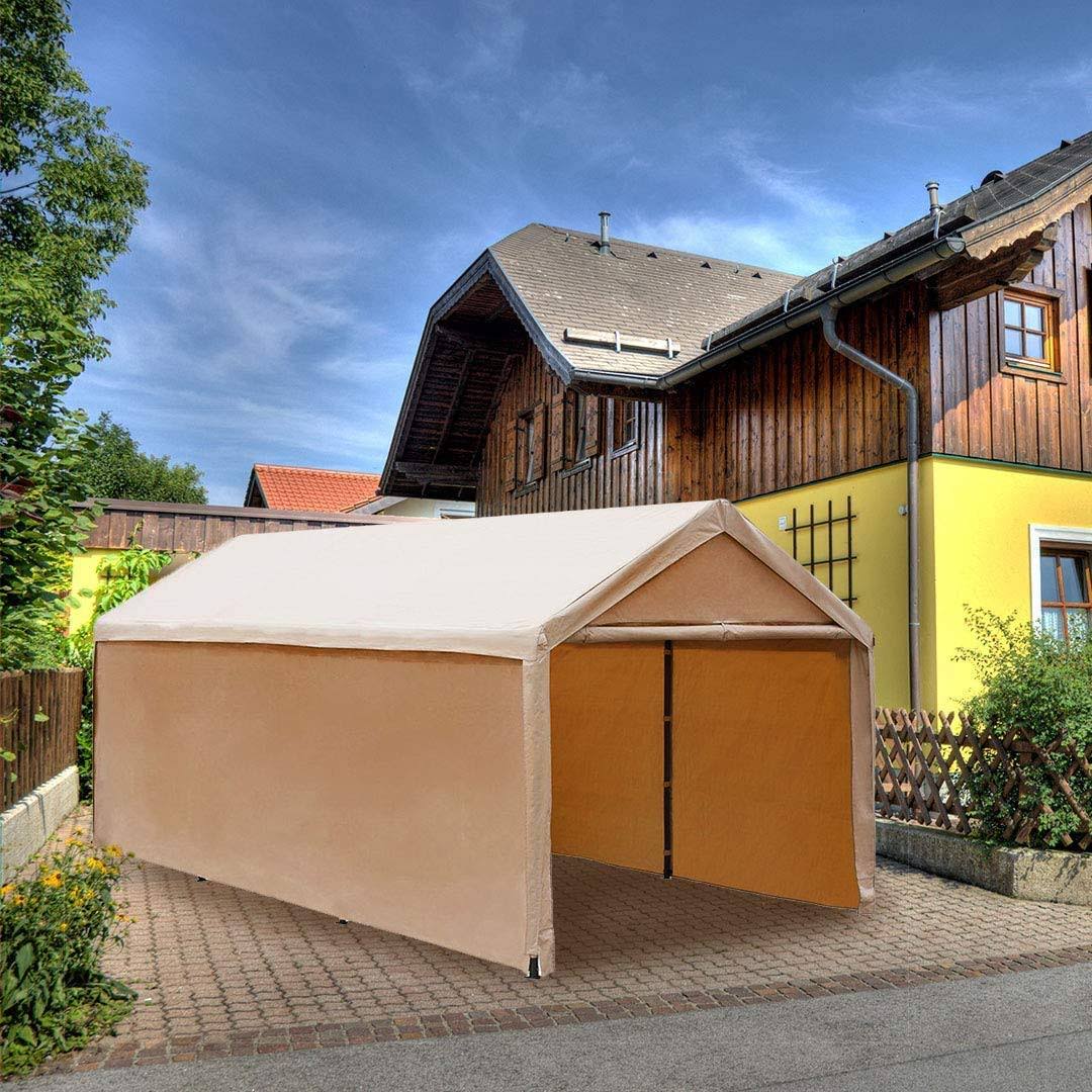 10 x 20 ft Heavy Duty Beige Carport Canopy G156831