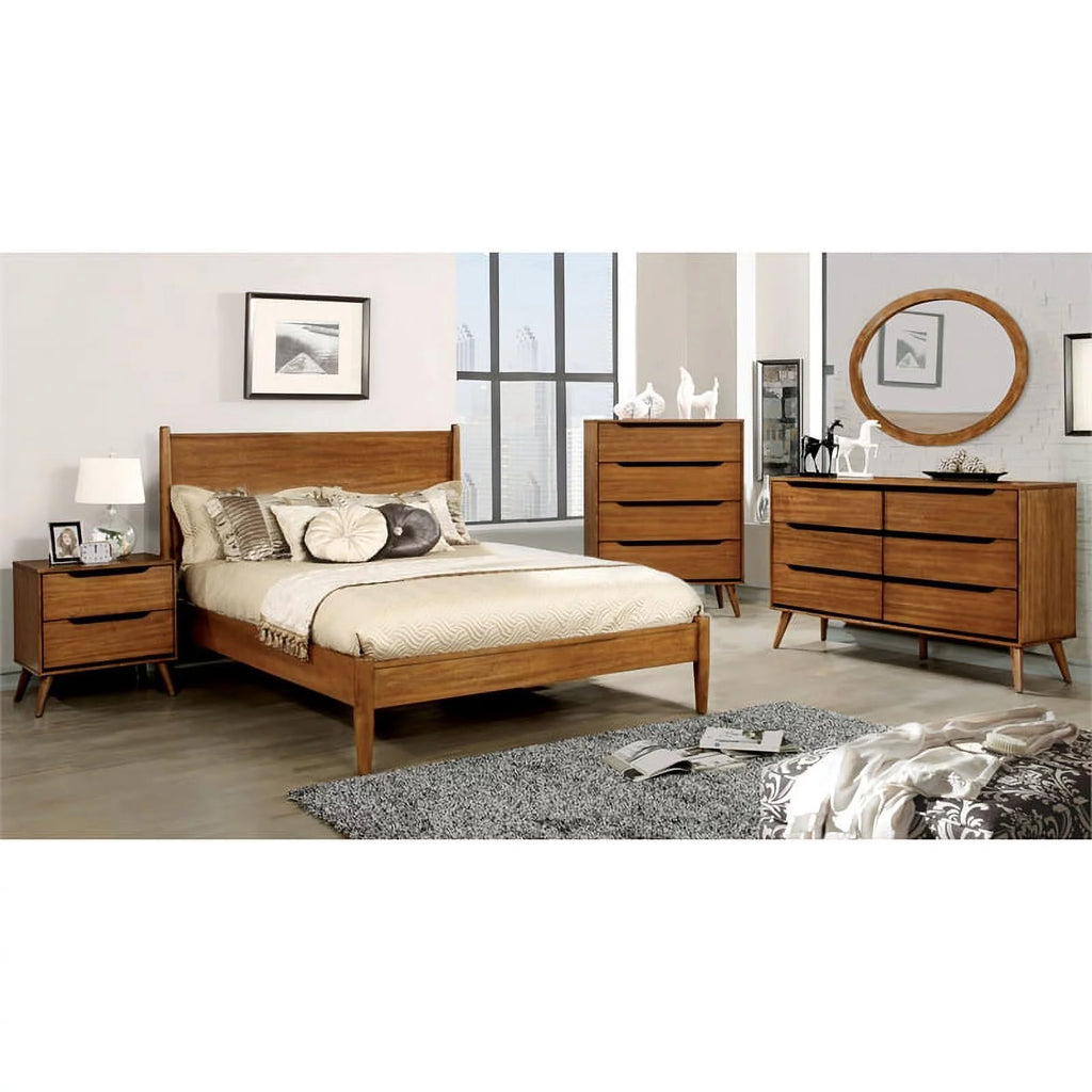 Solid Wood Full Platform Bed in Oak Y22907