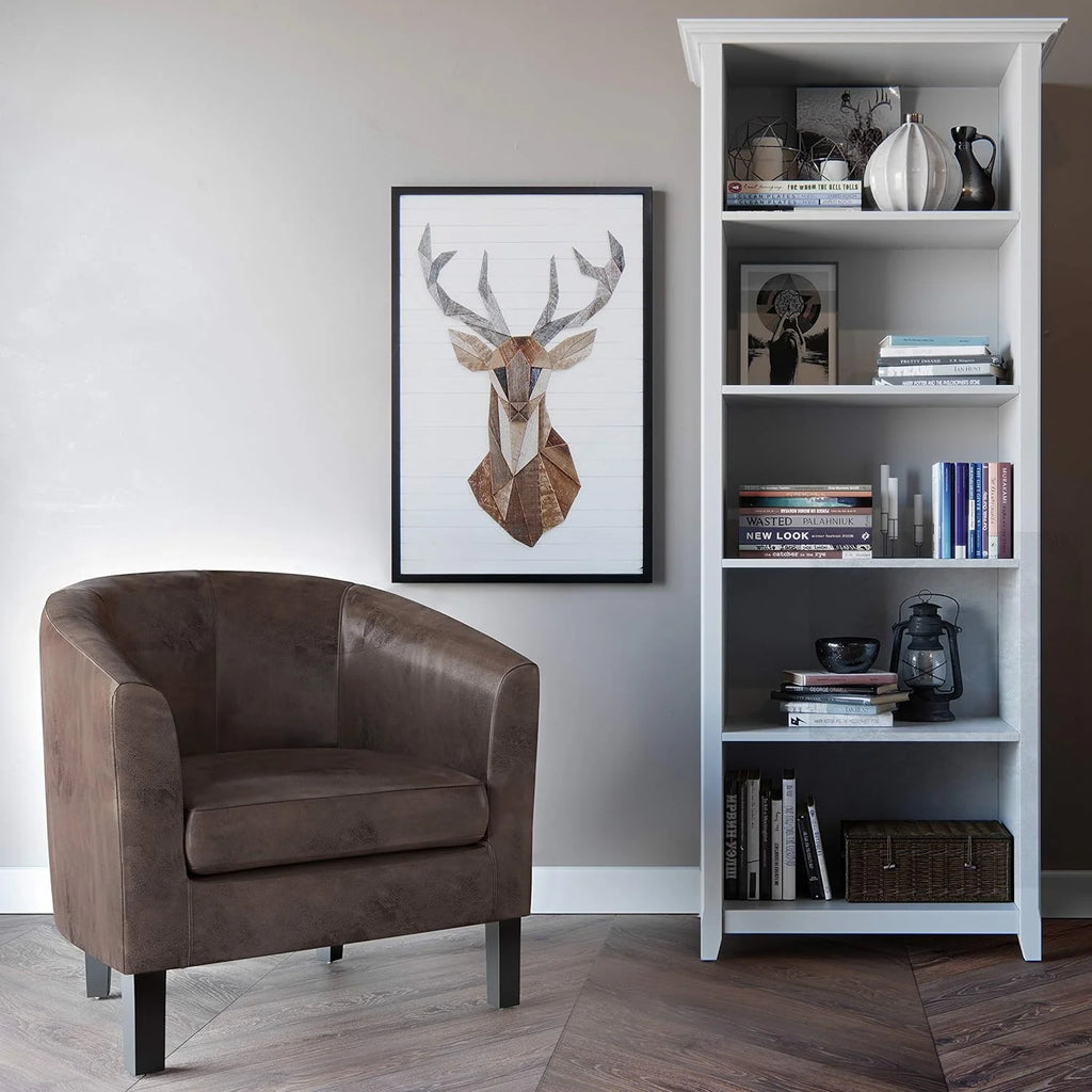 Faux Air Leather Tub Chair with Solid Wood Legs C51634