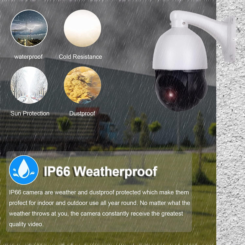 5MP PTZ PoE IP Security Camera with 20x Optical Zoom, 260ft IR Night Vision, IP66 Waterproof N837131