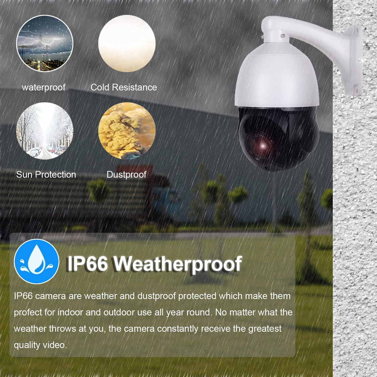 5MP PTZ PoE IP Security Camera with 20x Optical Zoom, 260ft IR Night Vision, IP66 Waterproof N837131