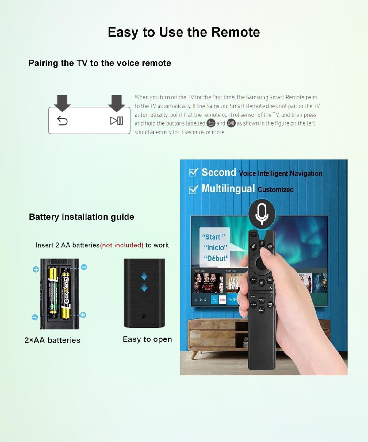 Voice Remote Control for QLED Smart TV F524327