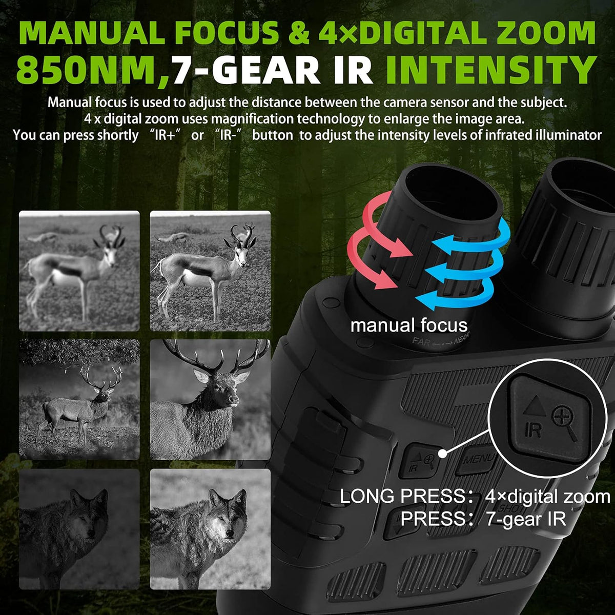 Night Vision Infrared Goggles with 32GB Card P402