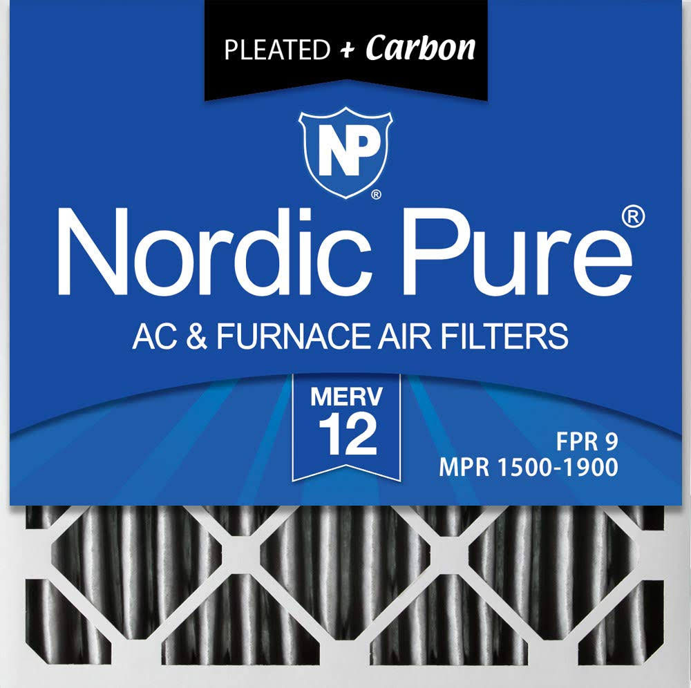 20x20x4 MERV 12 Pleated Carbon Air Filters 2 Pack V80626