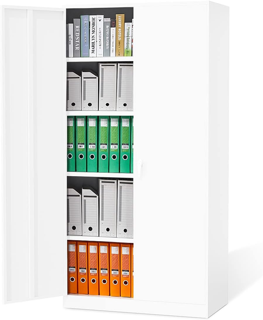 Metal Storage Cabinet with 2 Locking Doors and 4 Adjustable Shelves U365