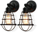 Black Wire Cage Wall Sconce 2pack D504