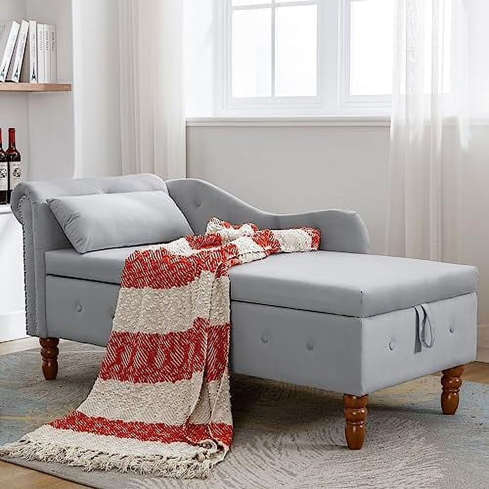 Pink Velvet Rolled Arm Chaise Lounge Bench K900