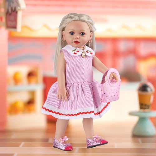 20 Inch Realistic Brown Hair Reborn Baby Doll with Clothes and Toy Accessories C1268