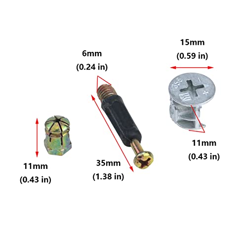 30 Sets Furniture Cam Lock Connector with Screw and Nuts J9126