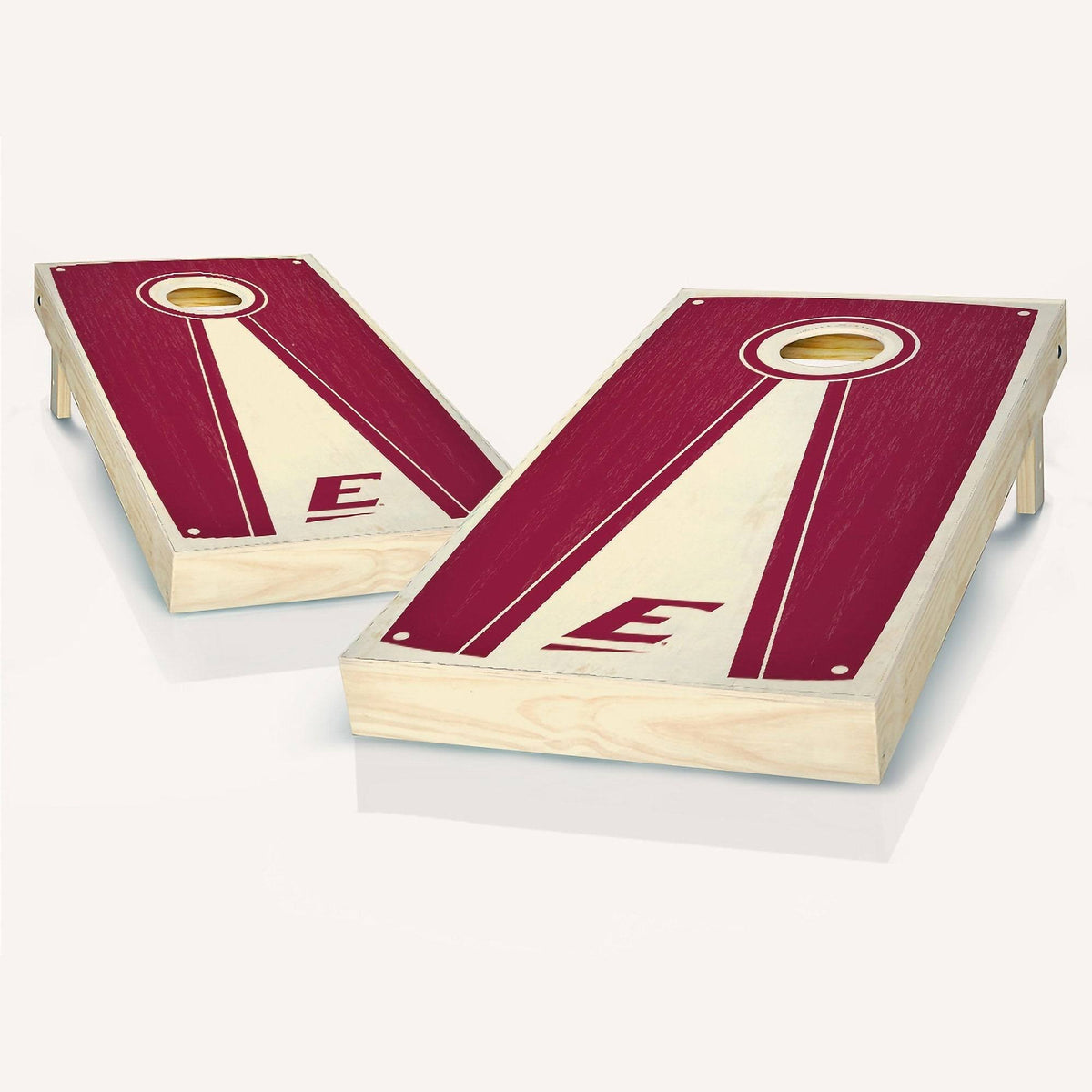 Stained Pyramid Cornhole Board Set with 8 Team Logo Bags S52832