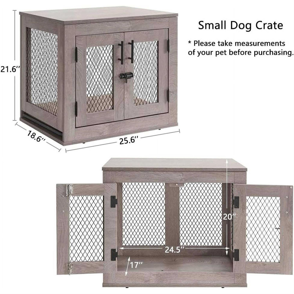 Dog Crate with Cushion and Tray I693
