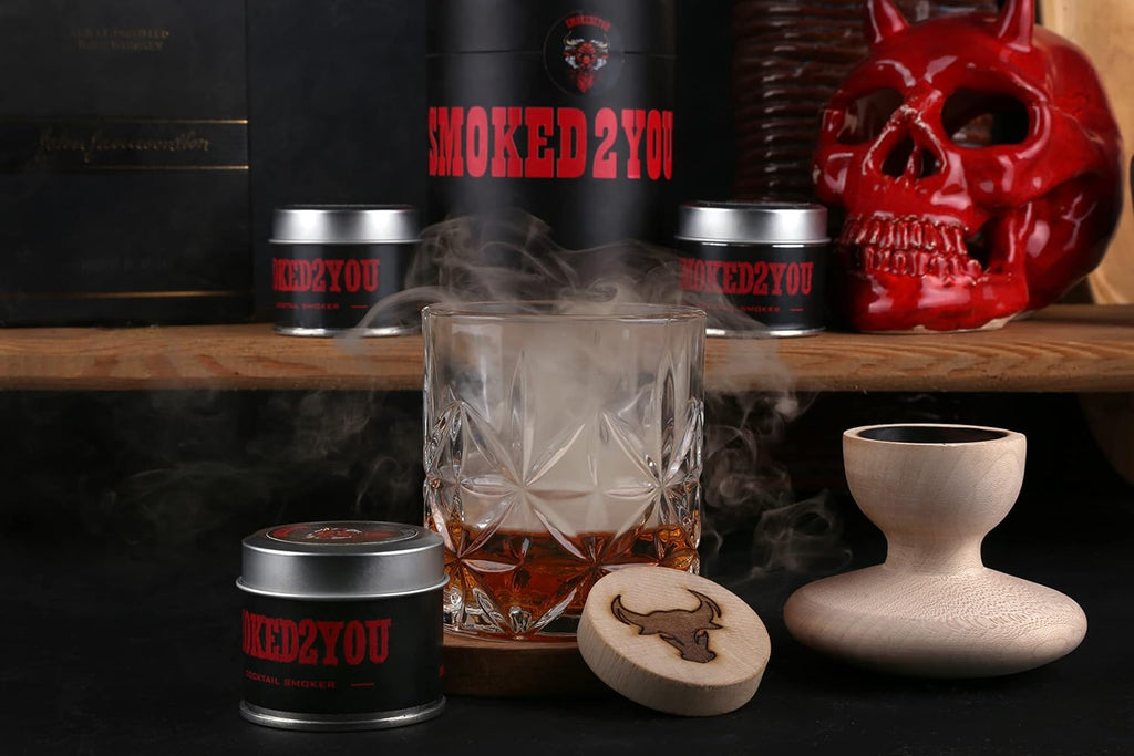 Cocktail Smoker with Oak Wood Chips, Smoking Glass Cloche Accessories Pack of 2 M608426