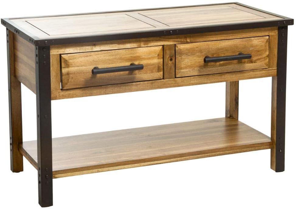 Natural Stain Acacia Wood One Drawer End Table W940