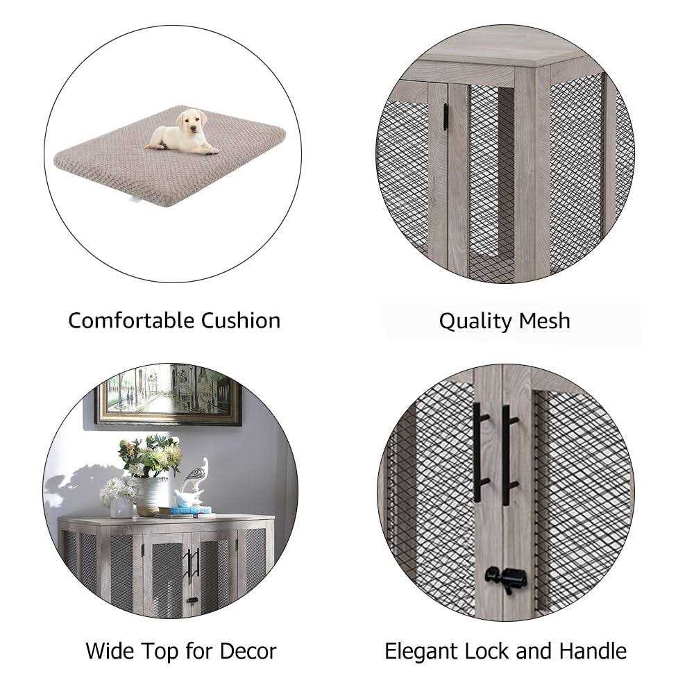 Dog Crate with Cushion and Tray I693