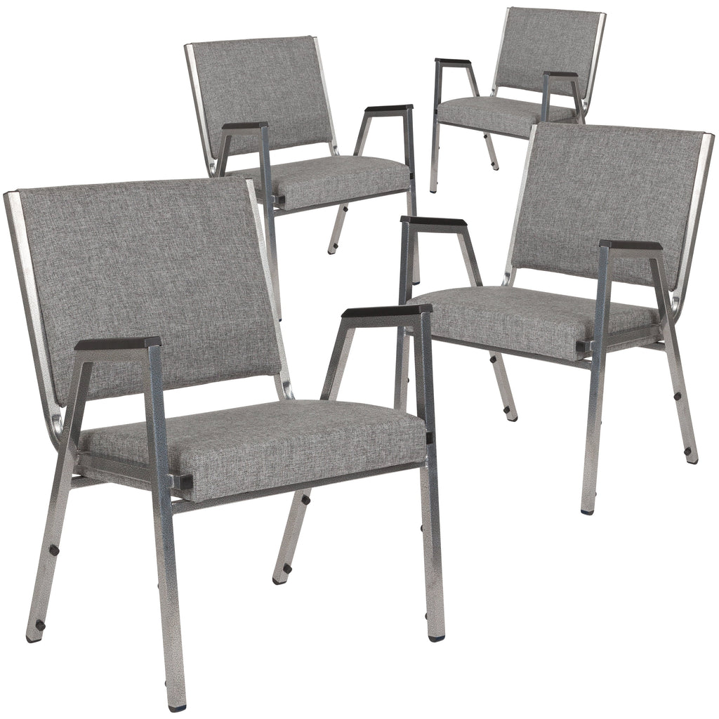 4 Pack Gray Antimicrobial Fabric Bariatric Medical Reception Arm Chair Q418428
