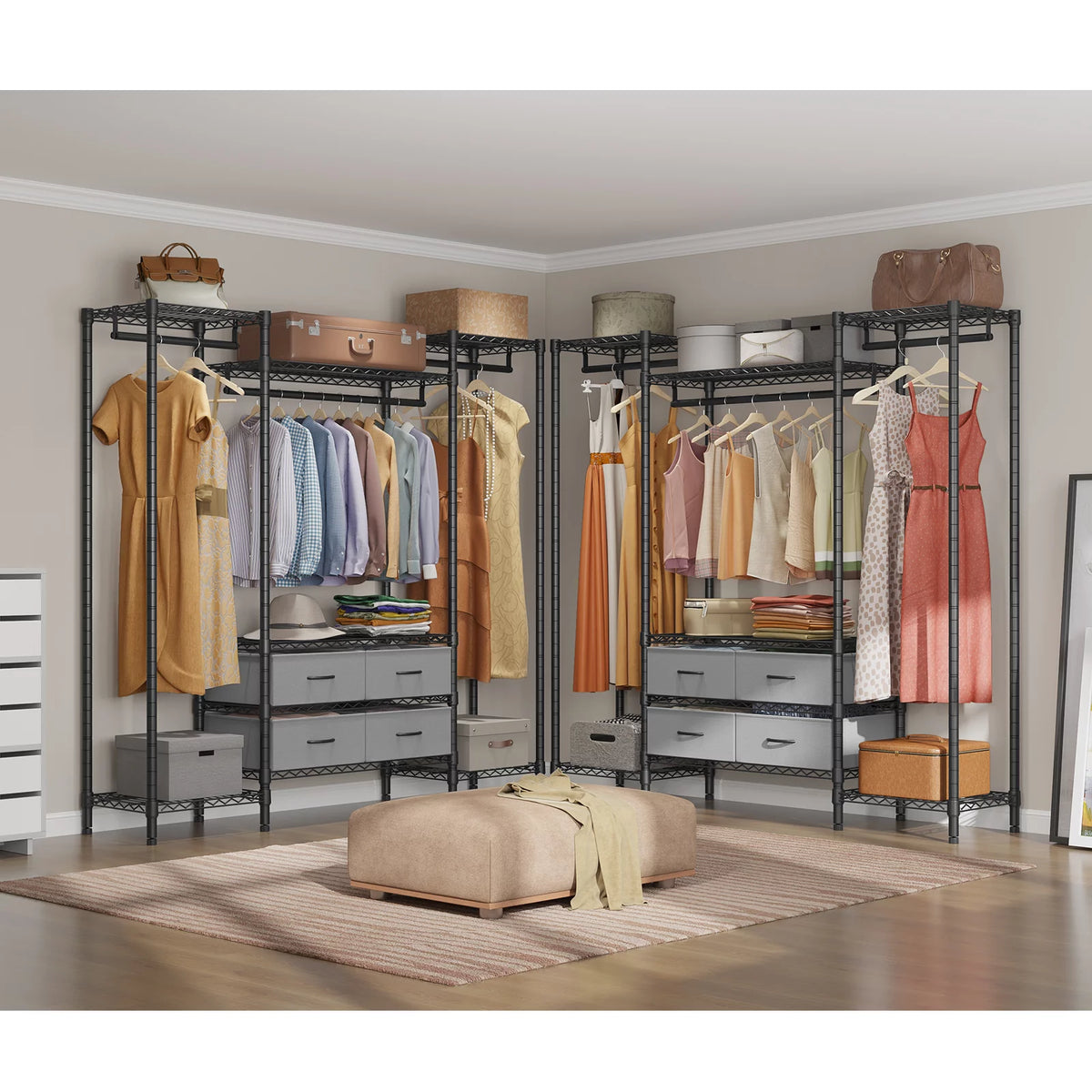 Black Heavy Duty Metal Clothing Rack Q3397