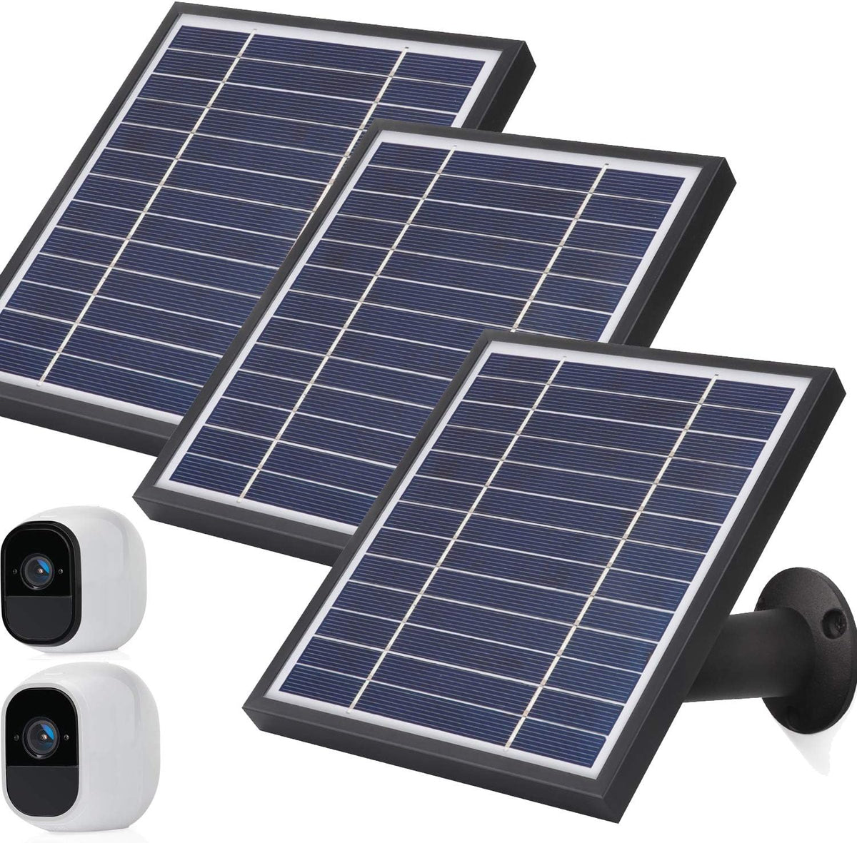 Solar Panel 3 Pack with 11.8feet Power Cable and Adjustable Mount J820908