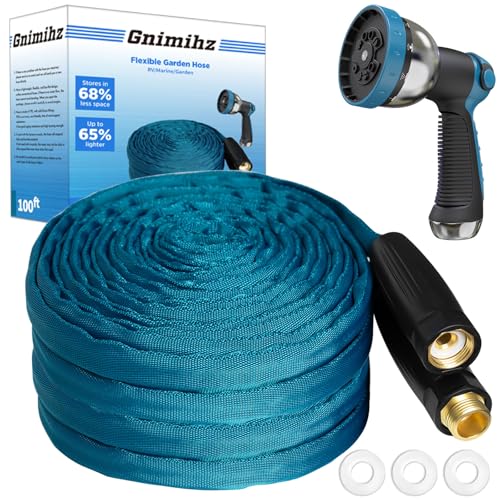 50ft TPE Ultra-Light Flexible Garden Hose with Brass Fittings I155