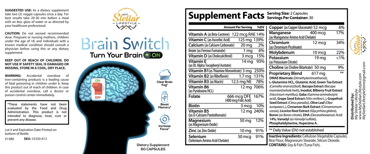 5 Pack Brain Switch 60 Capsules x5 T337014