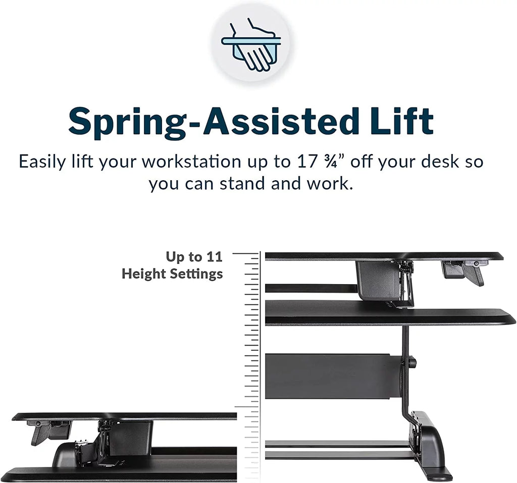 Adjustable 2-Tier Standing Desk Converter Black S998